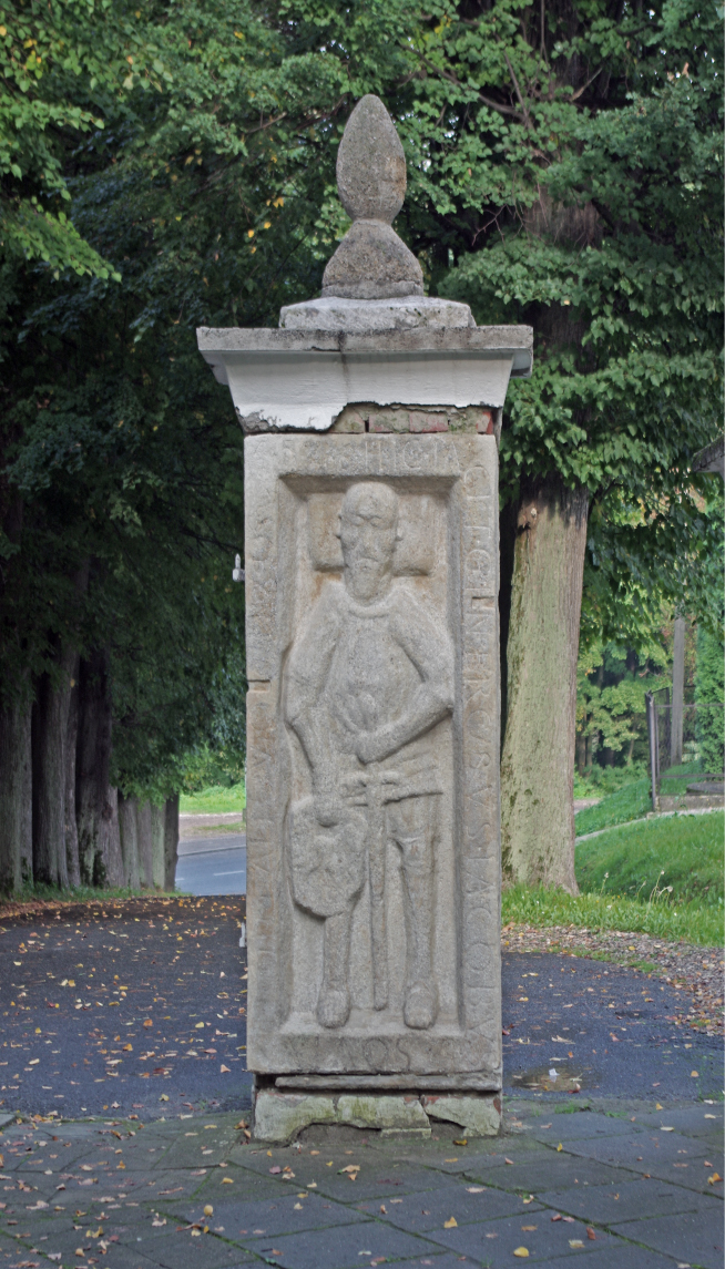 Anno Domini 1536 - medieval tombstone epitaph of knight and noblemen Jakub Saszowski von Geraltowitz (Latin: Iacobus Sasovius de Geraltowitz)
